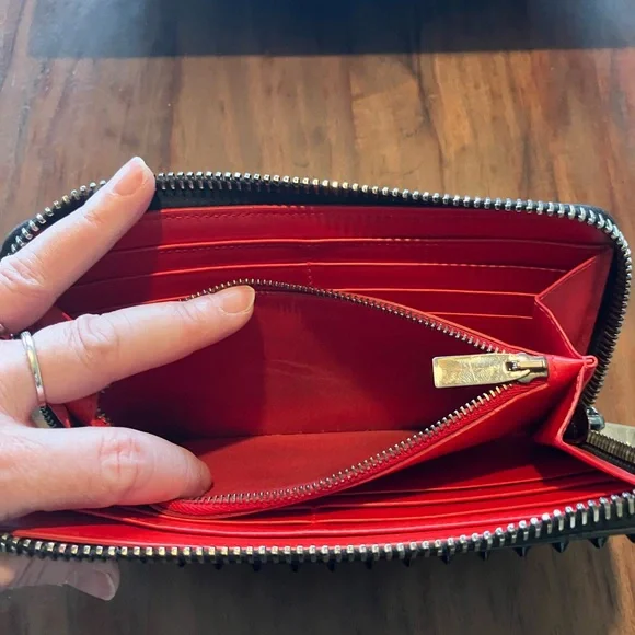 Christian Louboutin Black Studded Wallet - Picture 6 of 10
